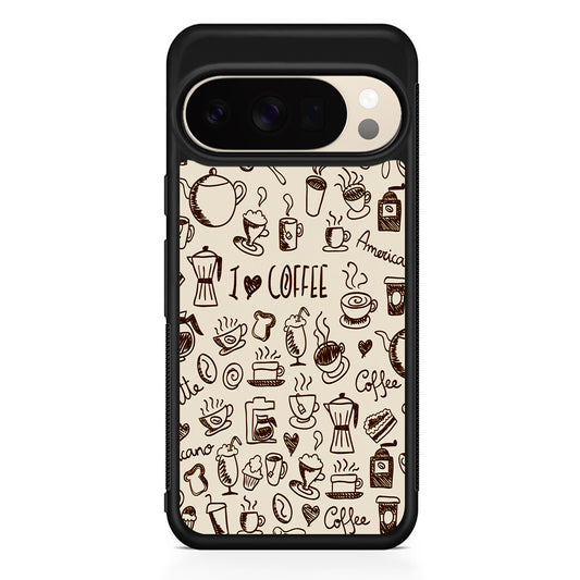 CoffeeTime Doodle Google Pixel 10 Pro XL Case | Slim Google Pixel 10 Pro XL Protective Case