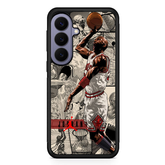 Air Jordan Unusual Jumping Man Samsung Galaxy S26 Case | Slim Protective Rubber Case for Samsung S26