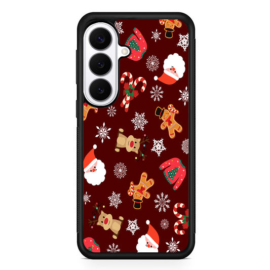 Christmas Ornaments Pattern Maroon Samsung Galaxy S26 Plus Case | Slim Protective Cover for Samsung Galaxy S26 Plus