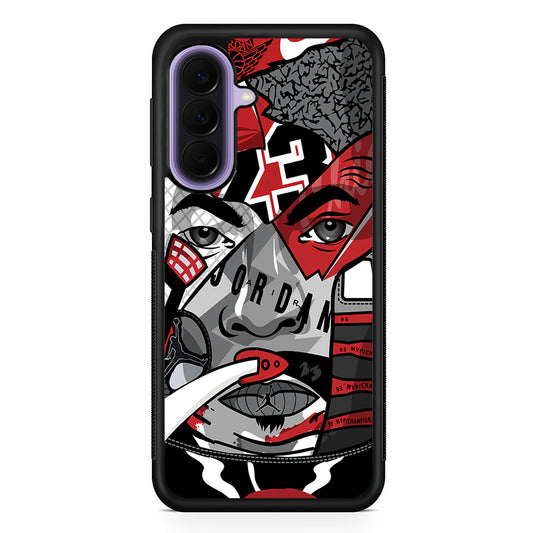 Air Jordan Warrior's Eyes Samsung Galaxy A57 Case | Slim Samsung Galaxy A57 Rubber Case