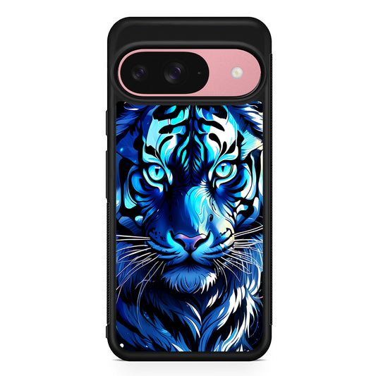 Blue Tiger Head Google Pixel 9 Case | Google Pixel 9 Protective Rubber Case