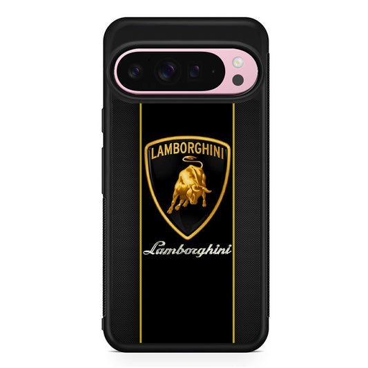 Lamborghini Carbon Stripe Gold Google Pixel 9 Pro XL Case | Protective Cover