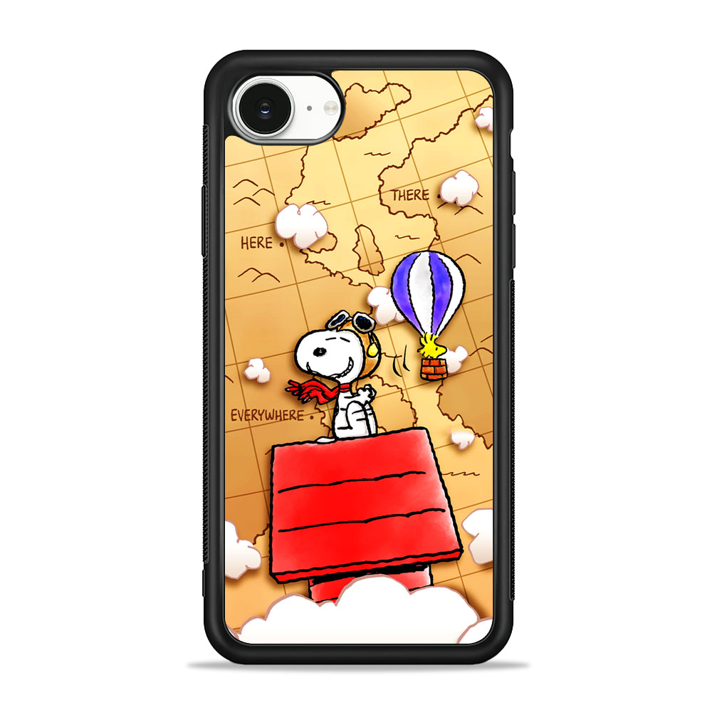 Snoopy Journey Around The World iPhone 16e Case | Protective Phone Cover