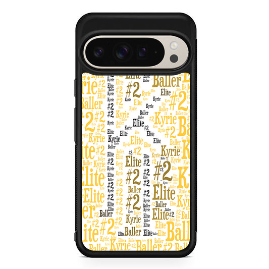 Kyrie Irving Words Doodle Yellow Google Pixel 9 Pro Case | Slim Protective Cover