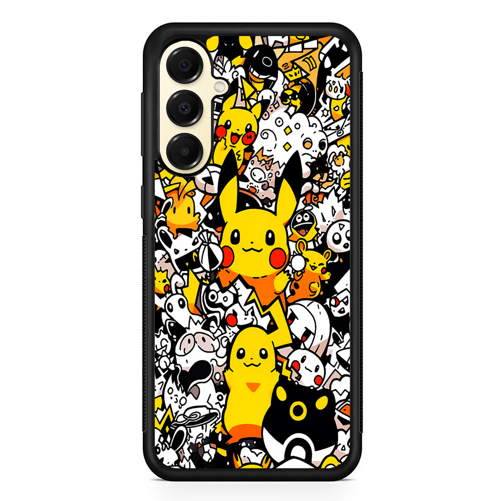 Pokemon Pikachu Doodle Samsung Galaxy A16 Case | Slim Rubber Samsung Galaxy A16 Case