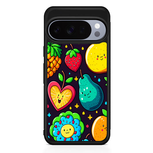 Cute Colorful Fruit Cartoon Google Pixel 10 Pro Case | Slim Google Pixel 10 Pro Rubber Case