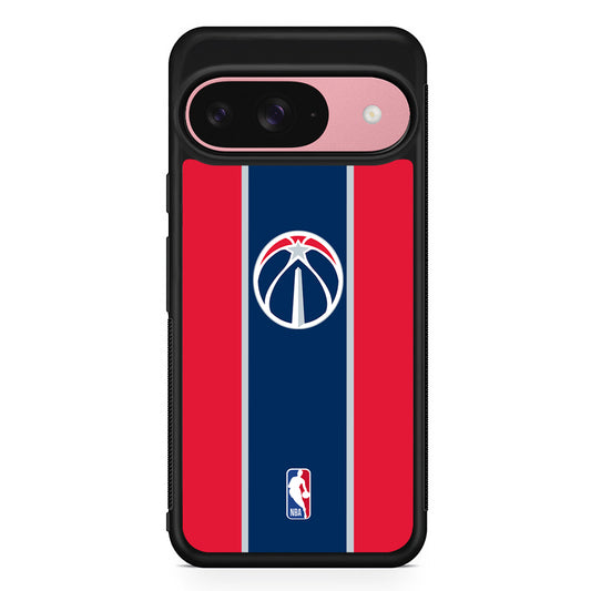 NBA Washington Wizards Stripe Google Pixel 9 Case | Google Pixel 9 Protective Rubber Case