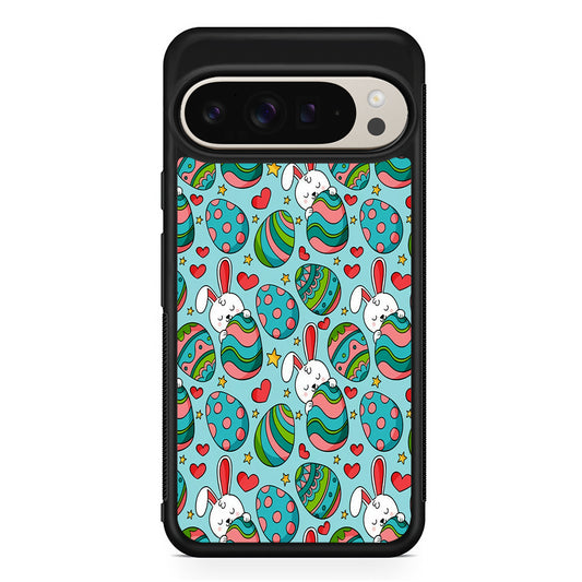 Easter Eggs and Rabbits Pattern Google Pixel 9 Pro Case | Slim Protective Cover