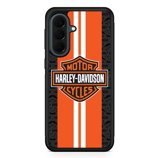 Harley Davidson Orange Stripe White Samsung Galaxy A37 Case | Samsung Galaxy A37 Rubber Phone Case