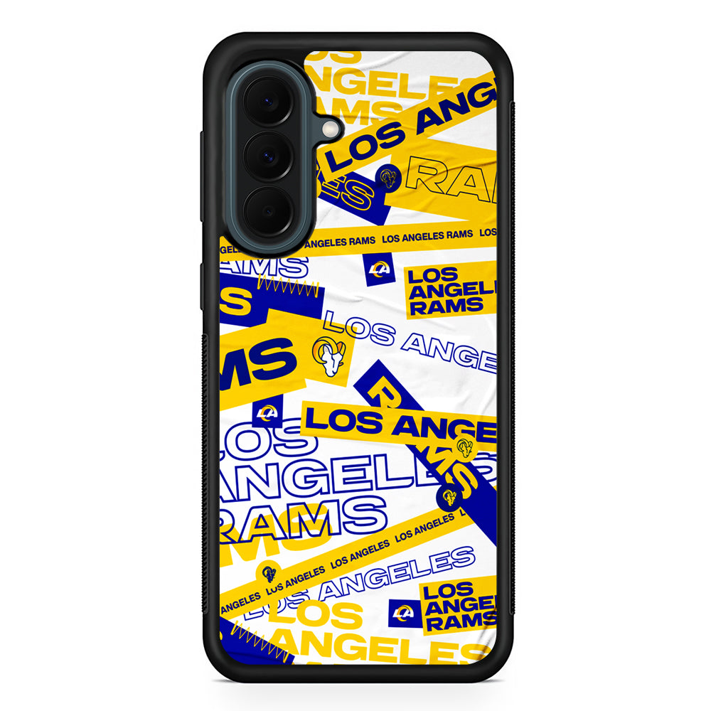 NFL Los Angeles Rams Logo Pattern Samsung Galaxy A37 Case | Samsung Galaxy A37 Rubber Phone Case