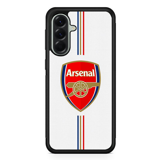 Arsenal Emblem Stripe Line Samsung Galaxy A56 Case | Samsung Galaxy A56 Protective Rubber Case