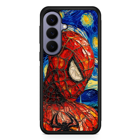 Spiderman Starry Night Samsung Galaxy S26 Case | Durable Rubber Case for Samsung Galaxy S26