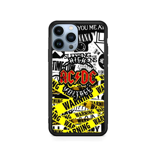 ACDC High Voltage iPhone 14 Pro Max Case-Rubber / Black (2D Case)-Xtracase