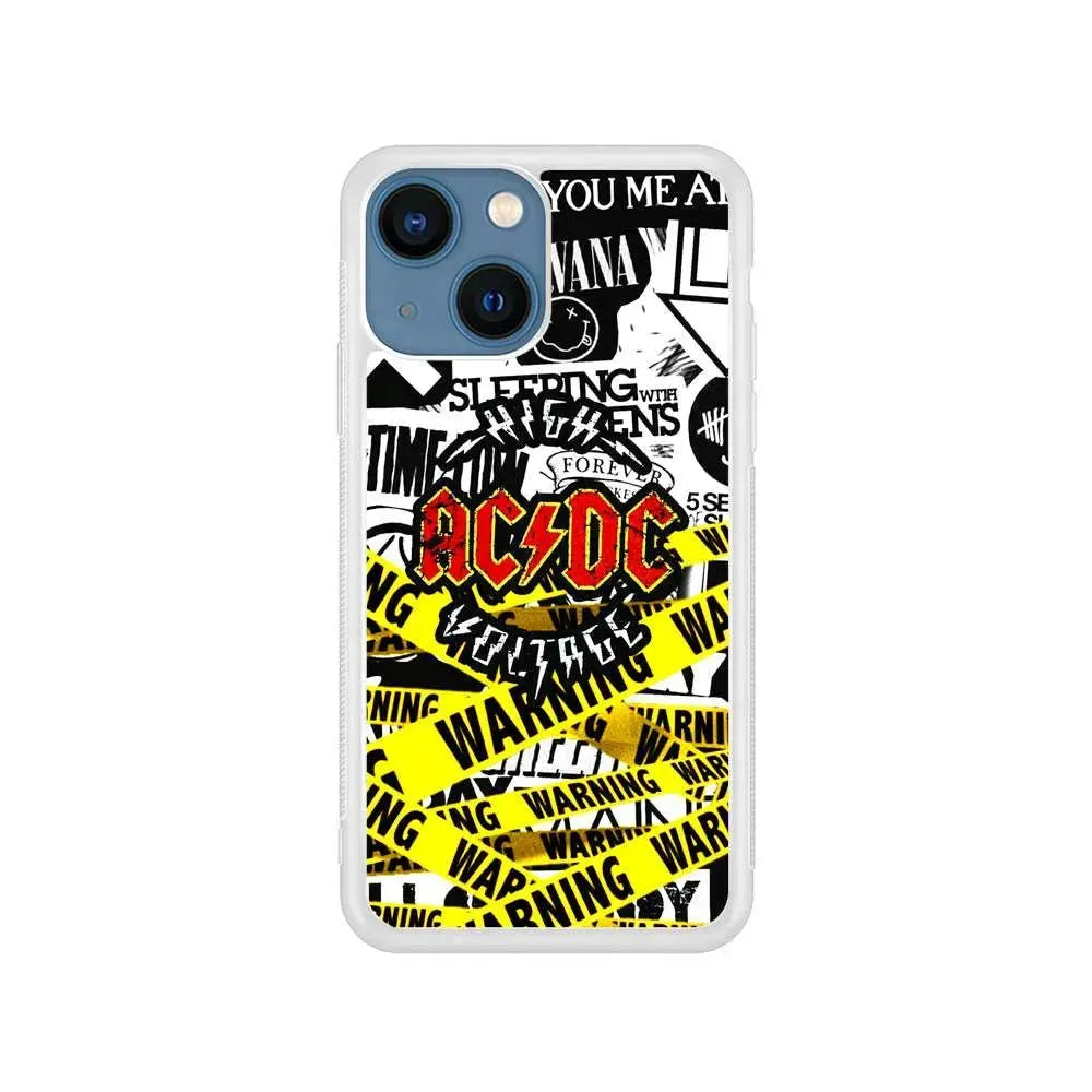 ACDC High Voltage iPhone 13 Mini Case-Rubber / White (2D Case)-Xtracase