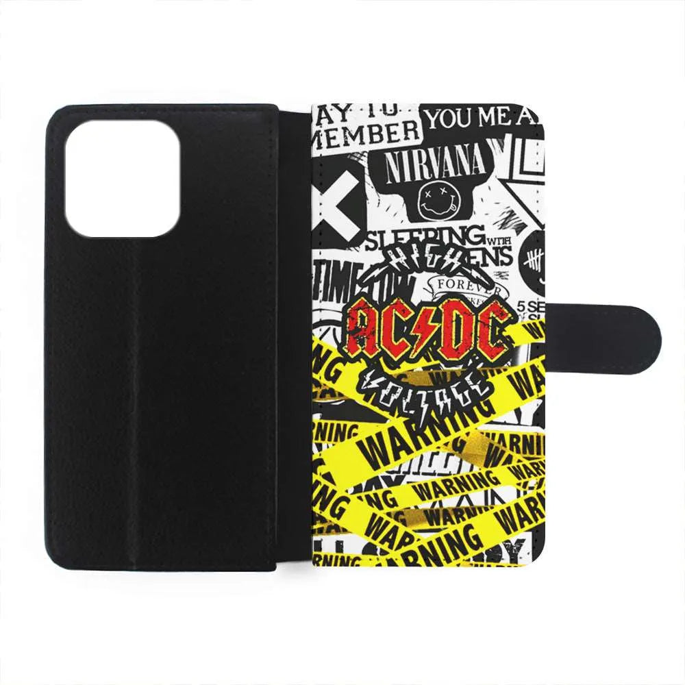 ACDC High Voltage iPhone 15 Case-Flip Wallet Case-Xtracase