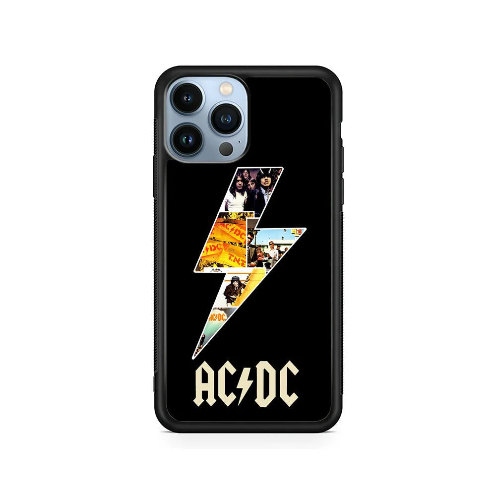 ACDC Rock Band iPhone 13 Pro Case-Rubber / Black (2D Case)-Xtracase