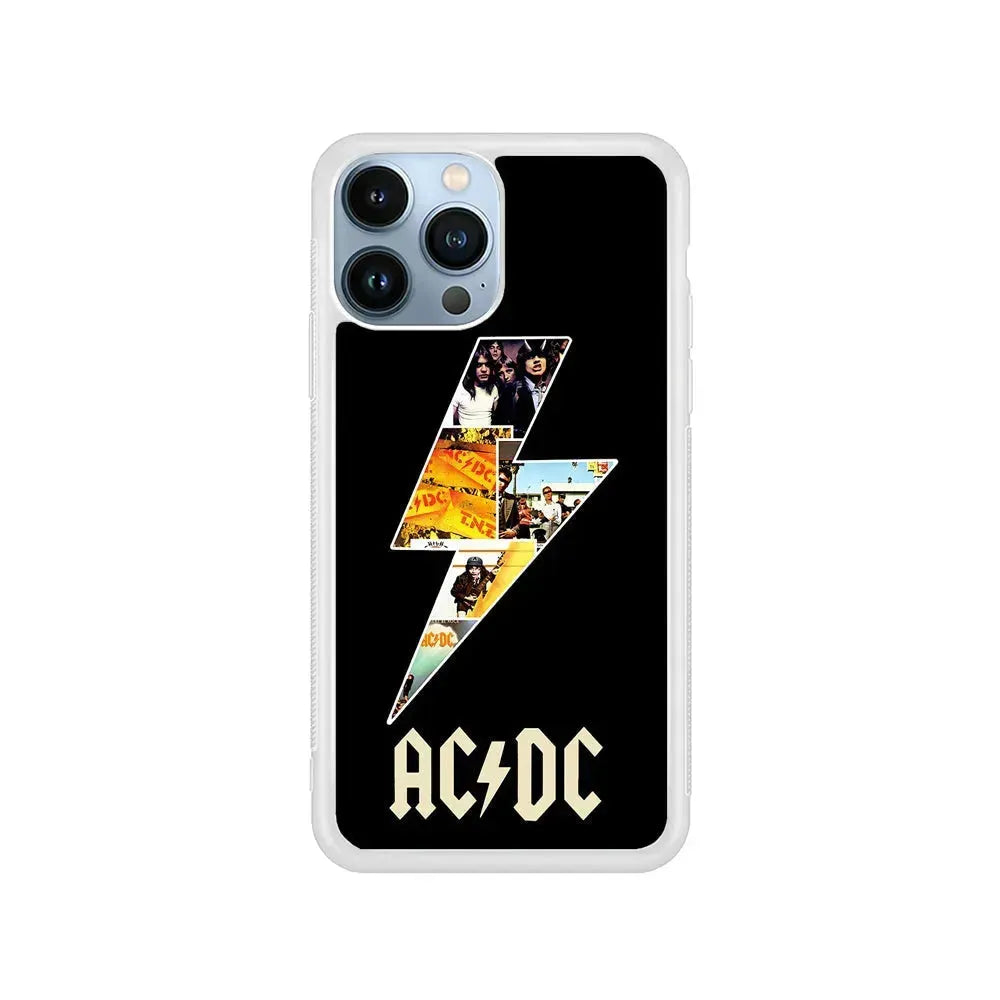 ACDC Rock Band iPhone 15 Pro Max Case-Rubber / White (2D Case)-Xtracase