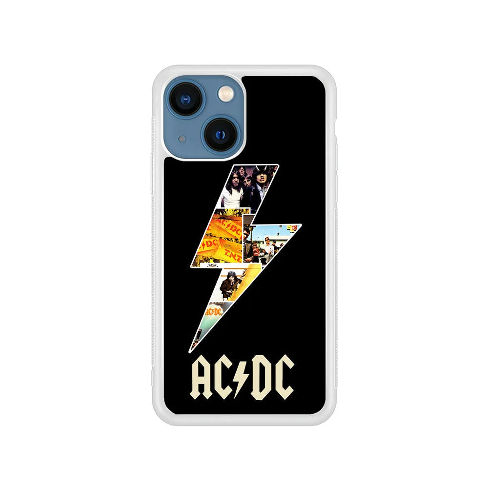 ACDC Rock Band iPhone 15 Plus Case-Rubber / White (2D Case)-Xtracase
