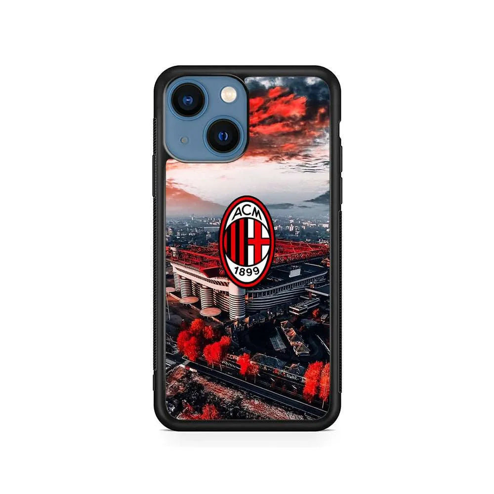 AC Milan San Siro Stadium iPhone 14 Plus Case-Rubber / Black (2D Case)-Xtracase
