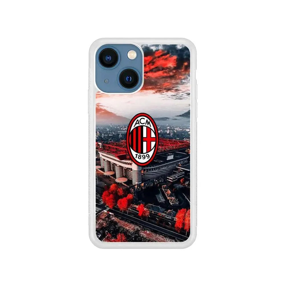 AC Milan San Siro Stadium iPhone 13 Mini Case-Rubber / White (2D Case)-Xtracase