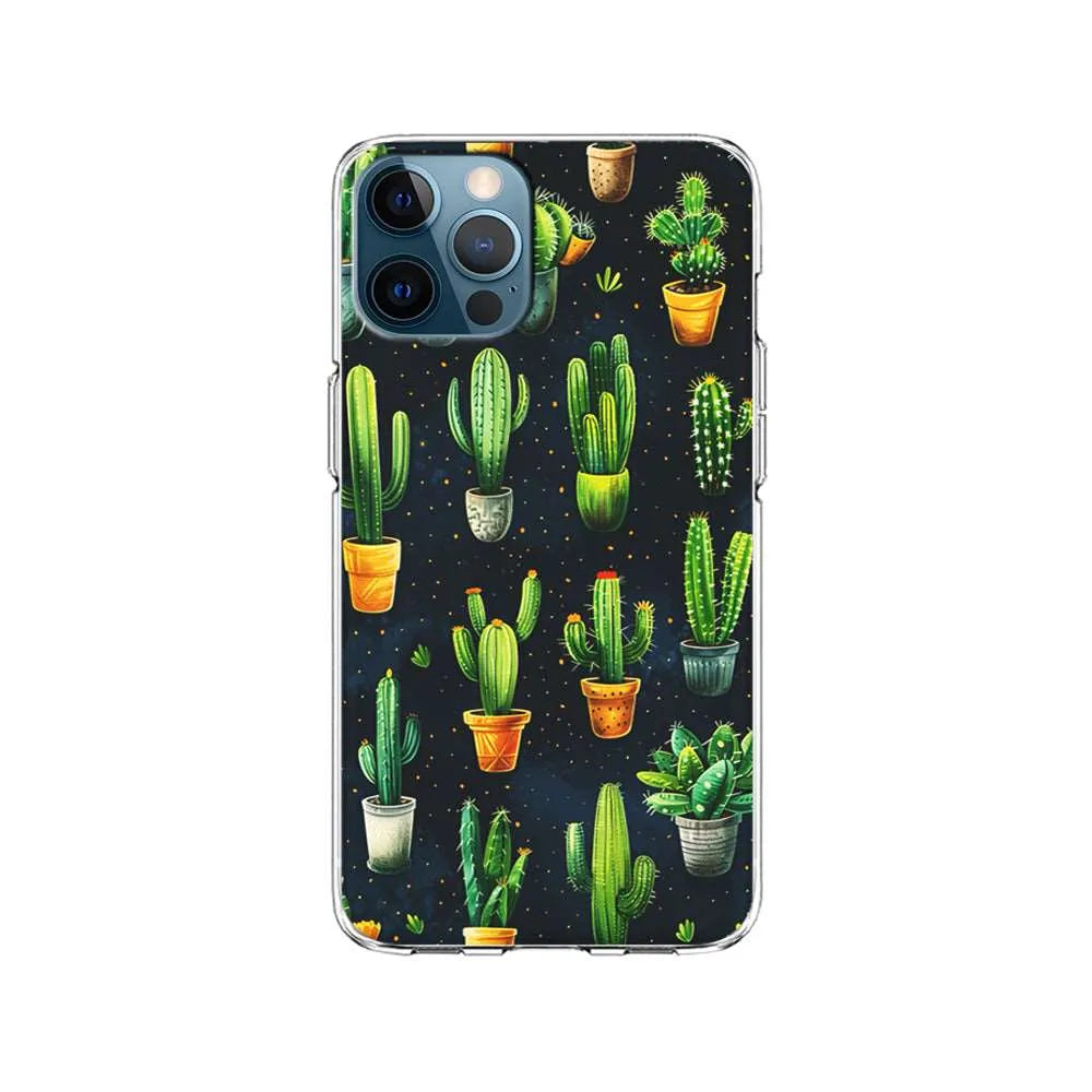 A Collection of Cactus in Pots iPhone 15 Pro Max Case-Clear Soft Case-Xtracase