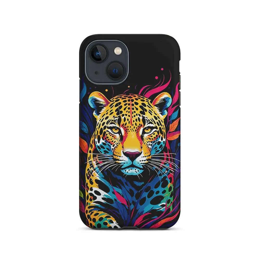 A Colorful Leopard on The Hunt iPhone 14 Plus Case-2 in 1 Tough Case-Xtracase
