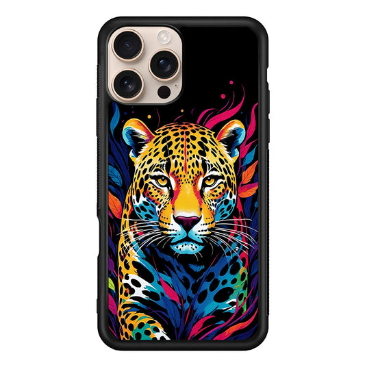 A Colorful Leopard on The Hunt iPhone 16 Pro Max Case - iPhone 16 Pro Max