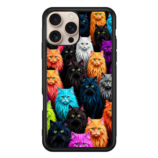 A Group of Colorful Cats iPhone 16 Pro Max Case - iPhone 16 Pro Max