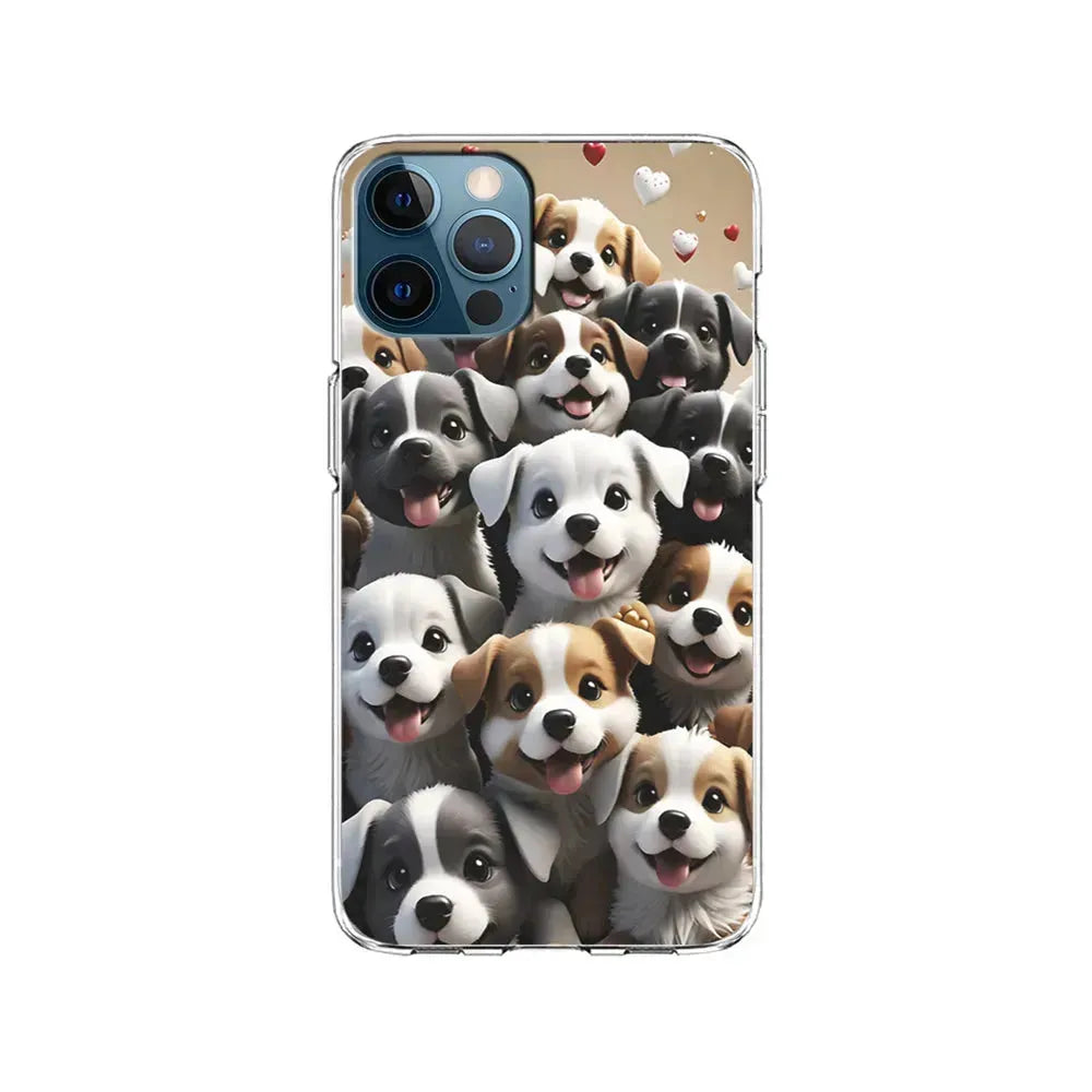 A Group of Cute Puppies Dog iPhone 15 Pro Max Case-Clear Soft Case-Xtracase