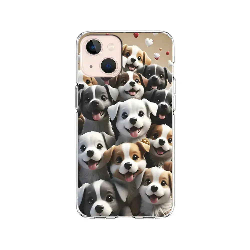 A Group of Cute Puppies Dog iPhone 13 Mini Case-Clear Soft Case-Xtracase