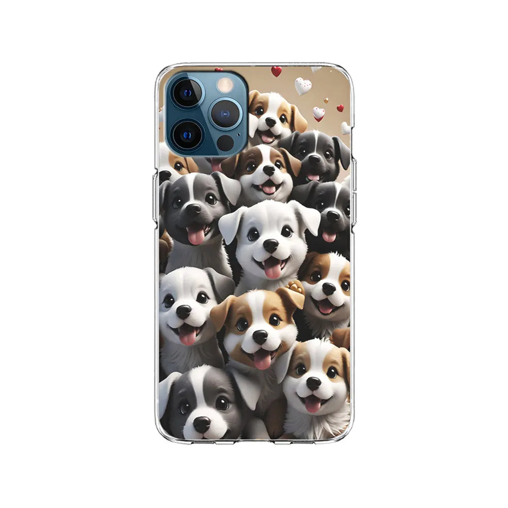 A Group of Cute Puppies Dog iPhone 13 Pro Case-Clear Soft Case-Xtracase
