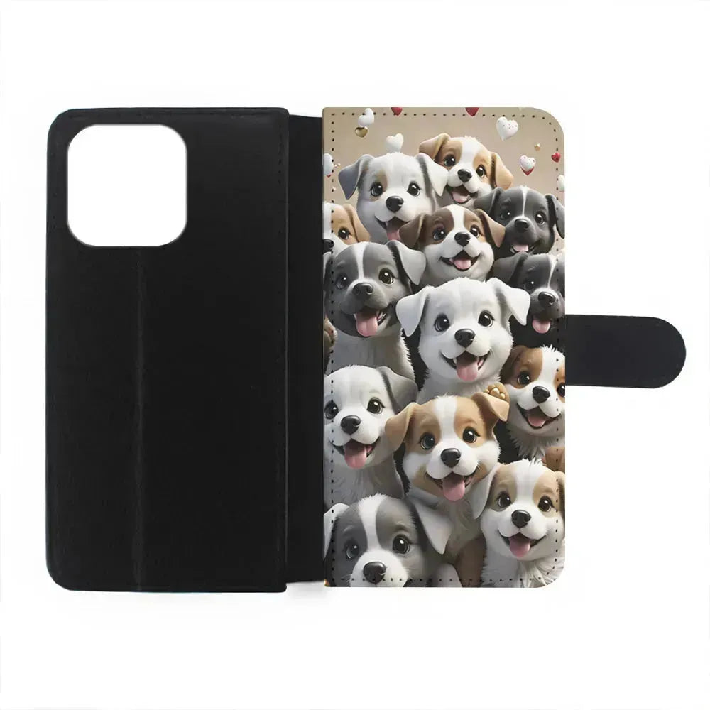 A Group of Cute Puppies Dog iPhone 13 Mini Case-Flip Wallet Case-Xtracase