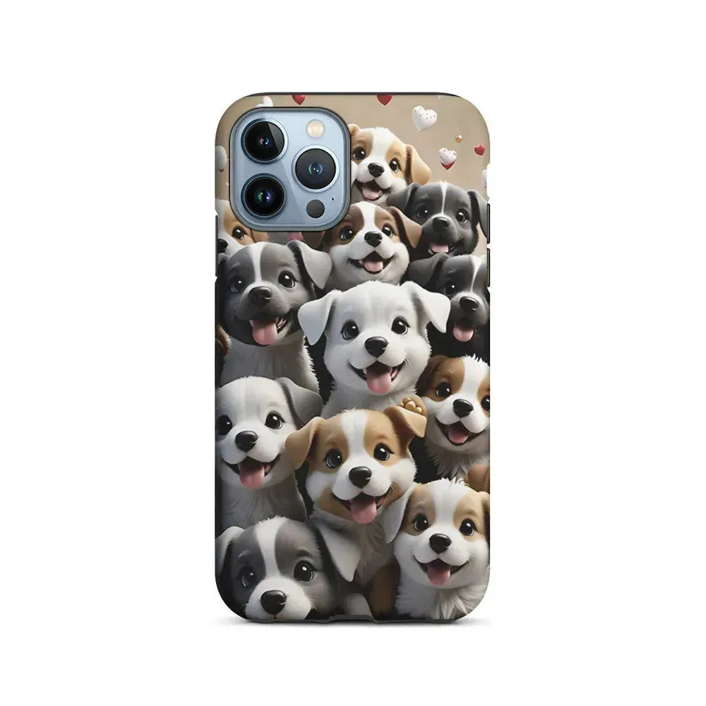 A Group of Cute Puppies Dog iPhone 15 Pro Max Case-2 in 1 Tough Case-Xtracase