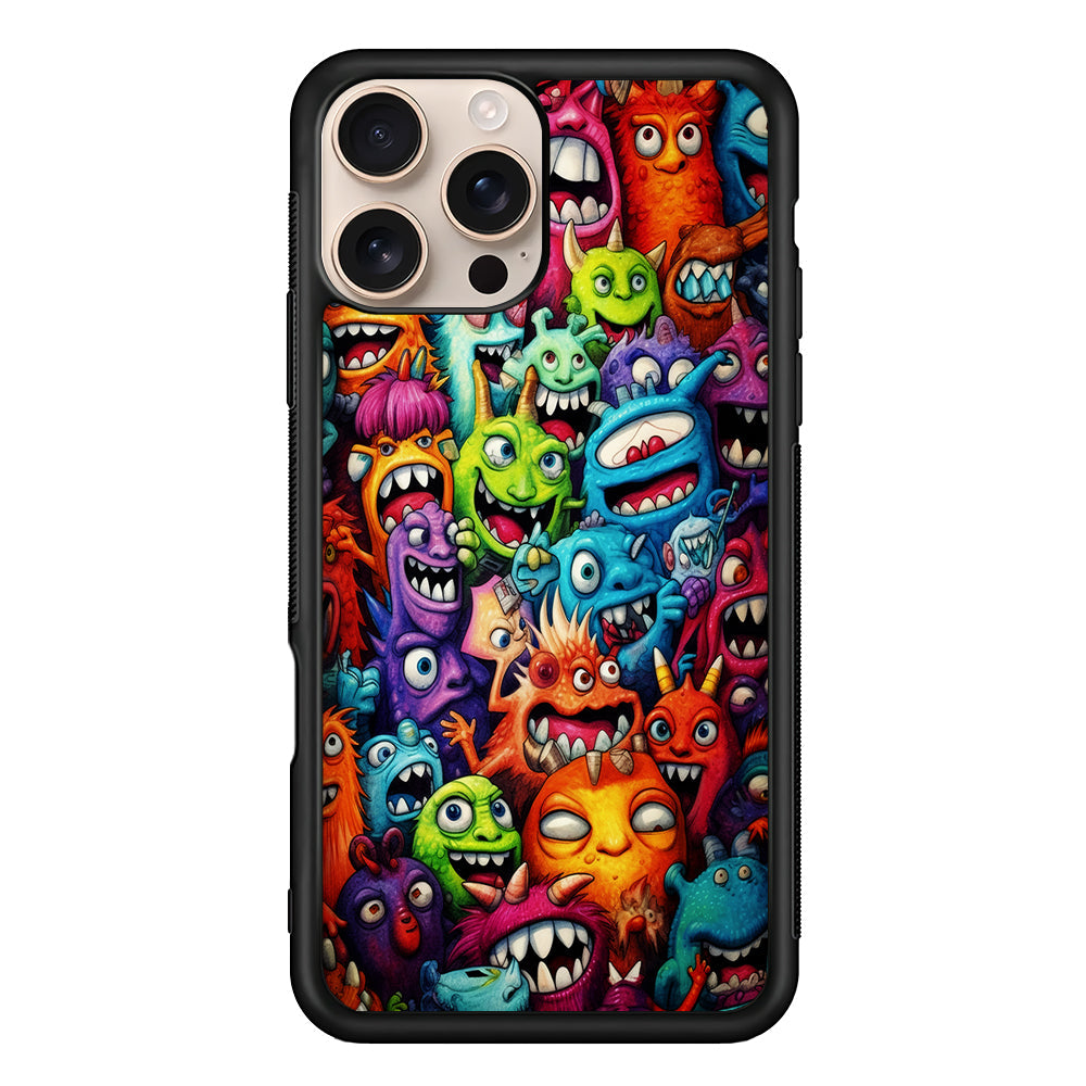 A Lot of Monsters Doodle iPhone 16 Pro Max Case - iPhone 16 Pro Max