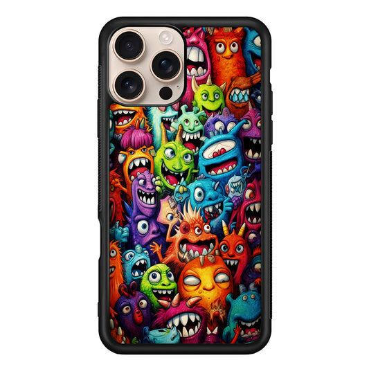 A Lot of Monsters Doodle iPhone 16 Pro Max Case - iPhone 16 Pro Max