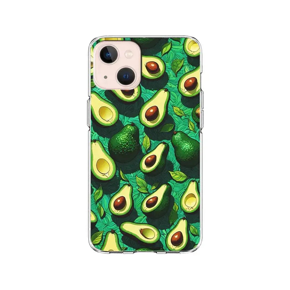 A Pattern of Avocado Cut in Half iPhone 13 Mini Case-Clear Soft Case-Xtracase
