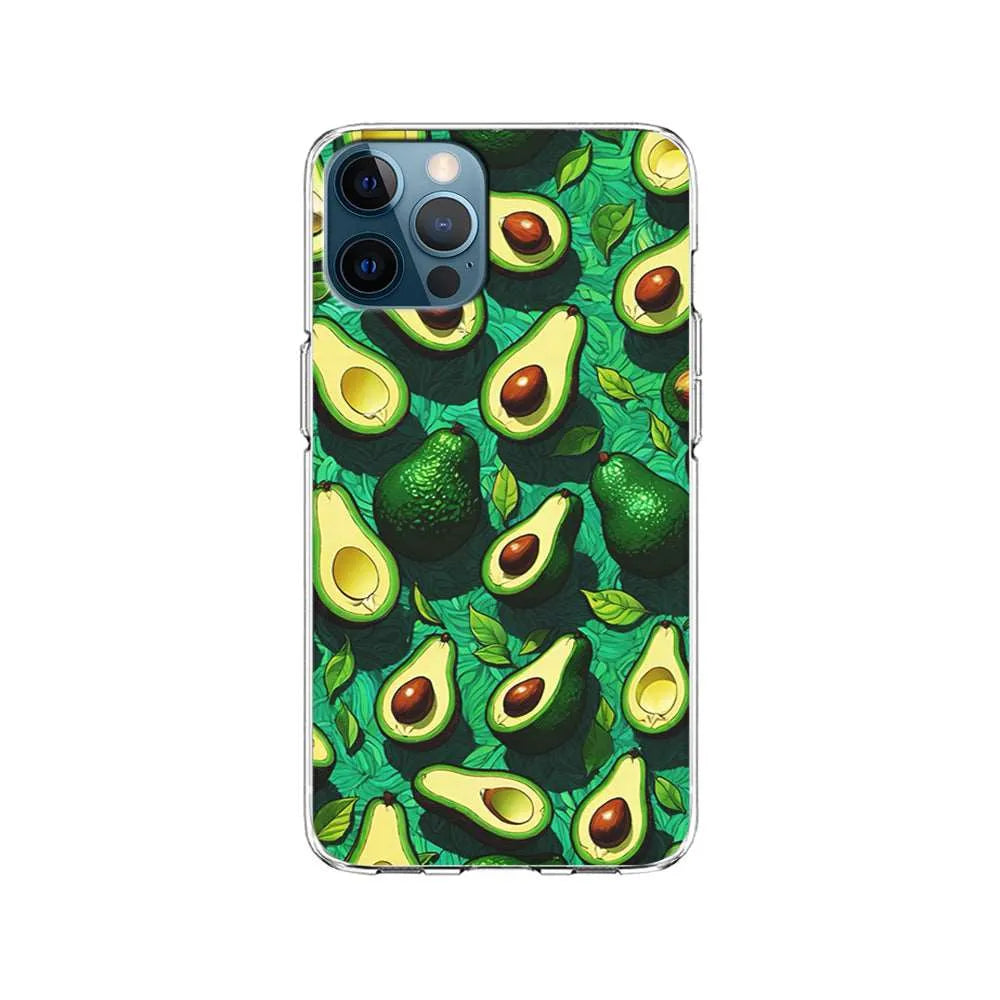 A Pattern of Avocado Cut in Half iPhone 13 Pro Max Case-Clear Soft Case-Xtracase