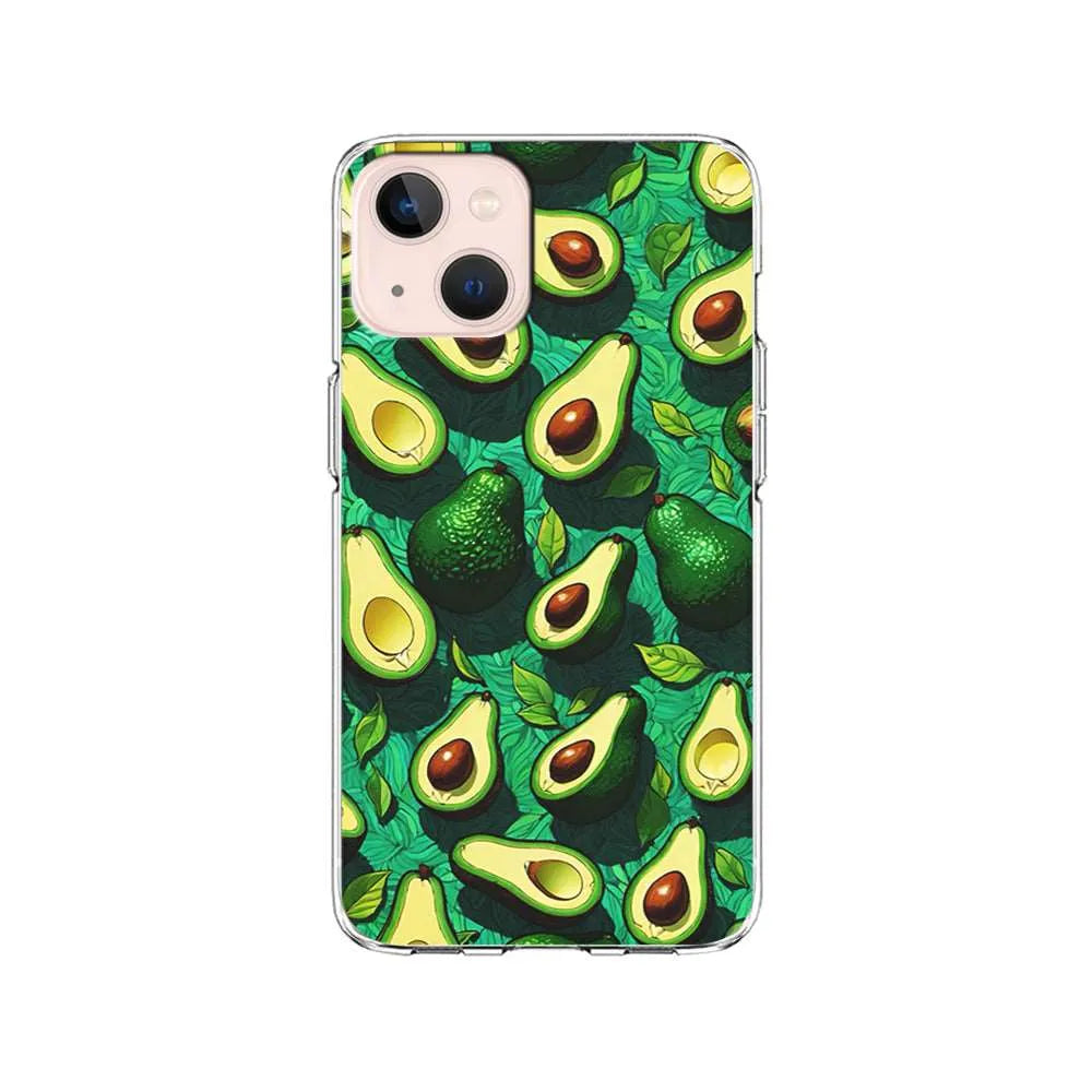A Pattern of Avocado Cut in Half iPhone 14 Plus Case-Clear Soft Case-Xtracase
