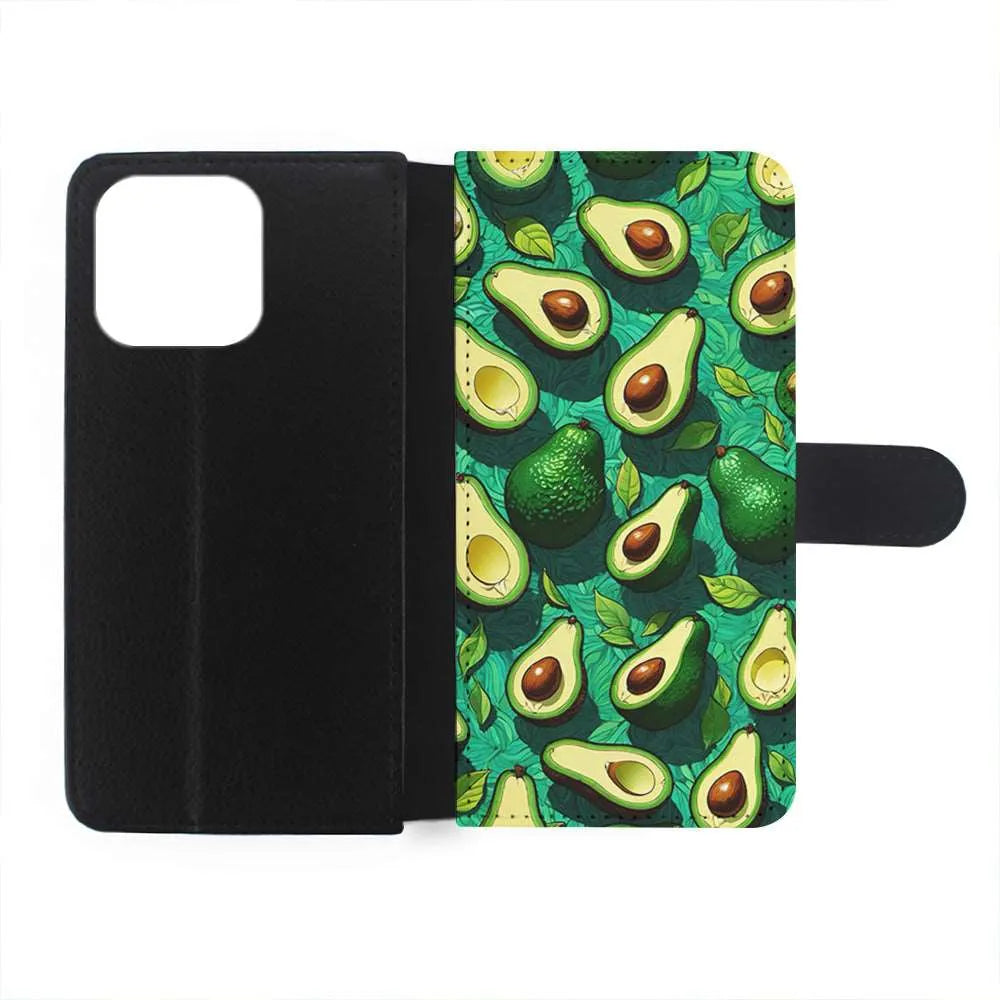 A Pattern of Avocado Cut in Half iPhone 13 Pro Max Case-Flip Wallet Case-Xtracase