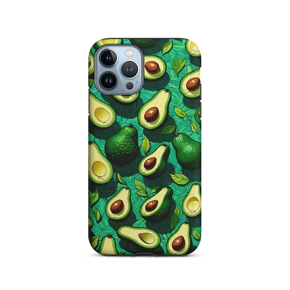 A Pattern of Avocado Cut in Half iPhone 15 Pro Max Case-2 in 1 Tough Case-Xtracase