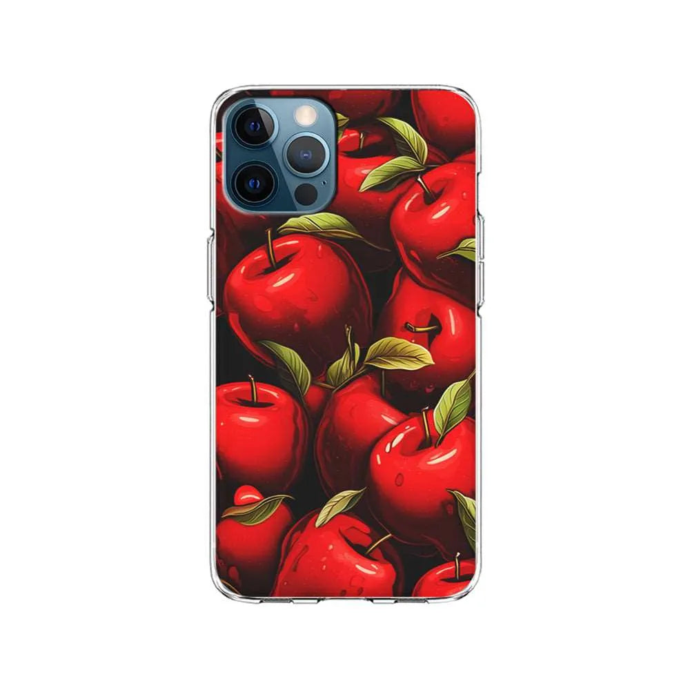 A Red Apple with Leaves iPhone 14 Pro Case-Clear Soft Case-Xtracase