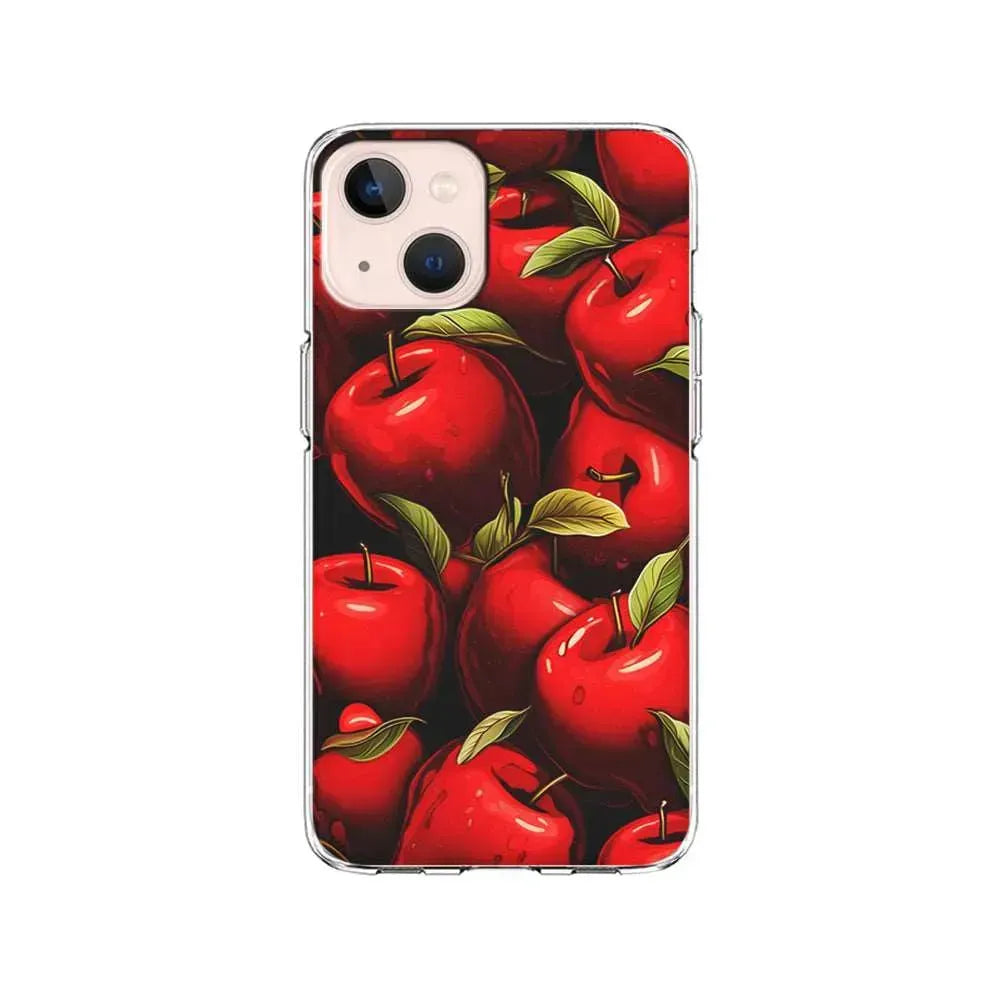 A Red Apple with Leaves iPhone 13 Mini Case-Clear Soft Case-Xtracase