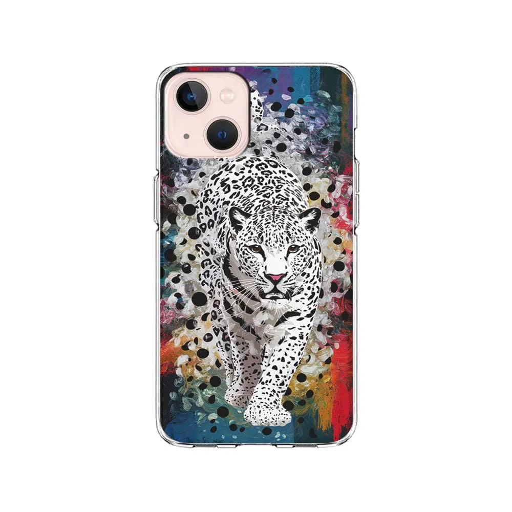 A White Leopard Painting iPhone 15 Plus Case-Clear Soft Case-Xtracase