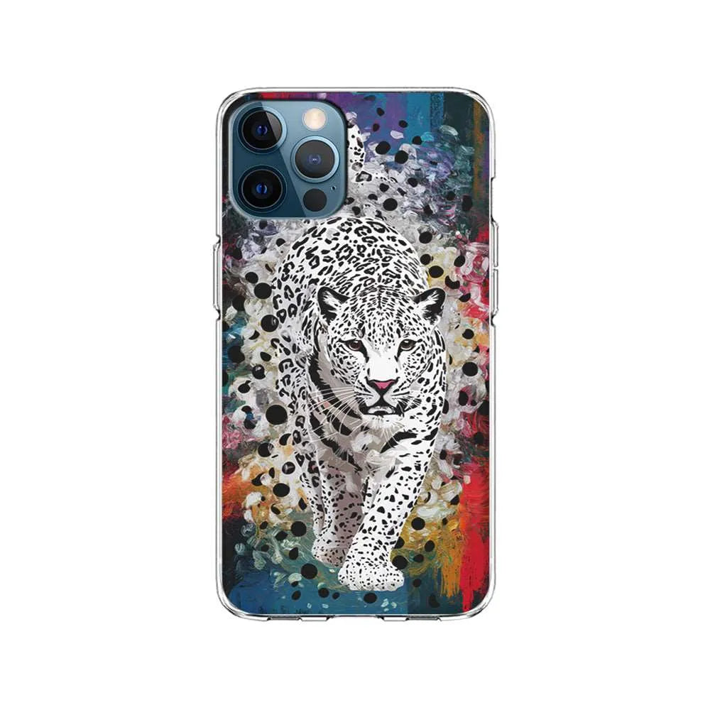 A White Leopard Painting iPhone 15 Pro Case-Clear Soft Case-Xtracase