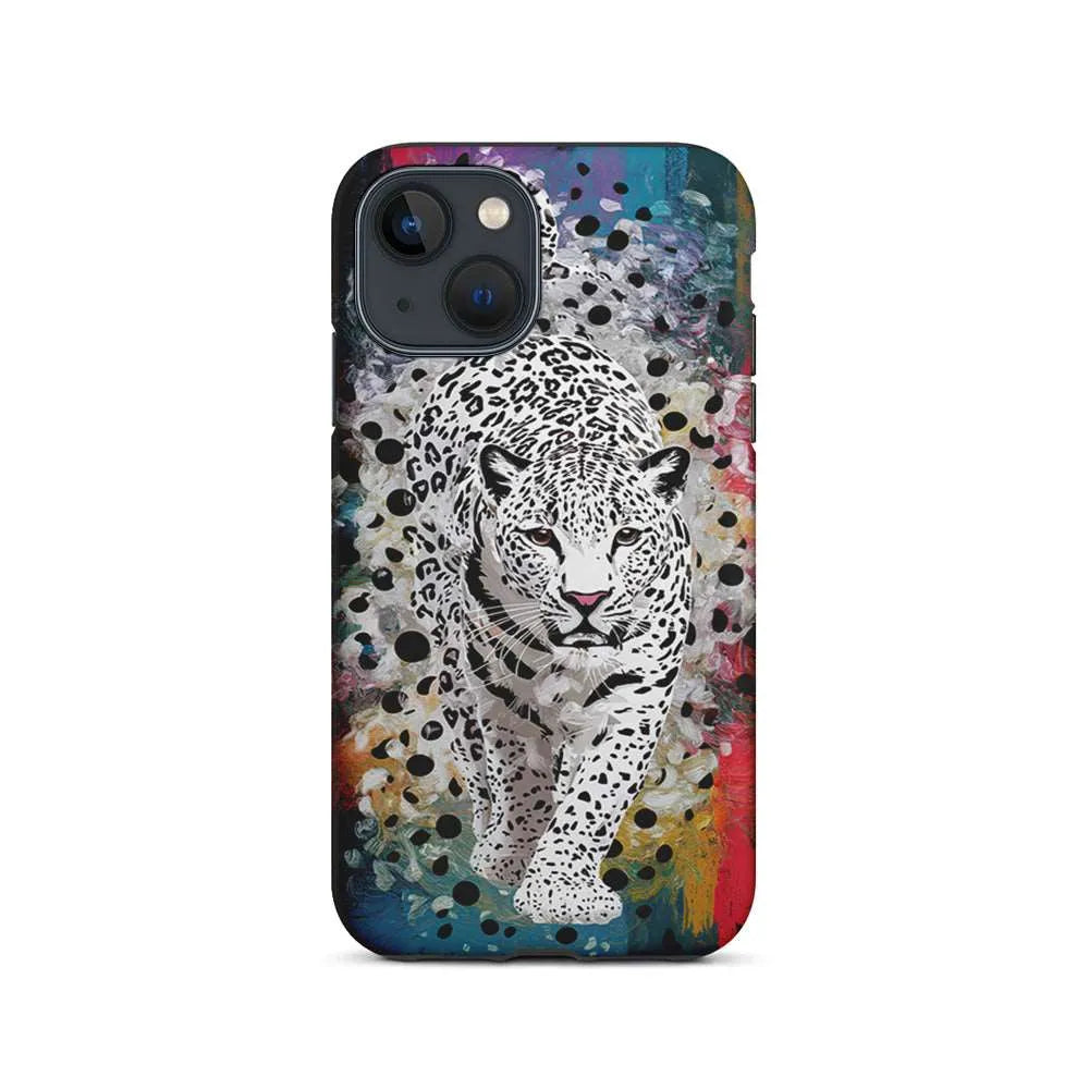 A White Leopard Painting iPhone 15 Plus Case-2 in 1 Tough Case-Xtracase