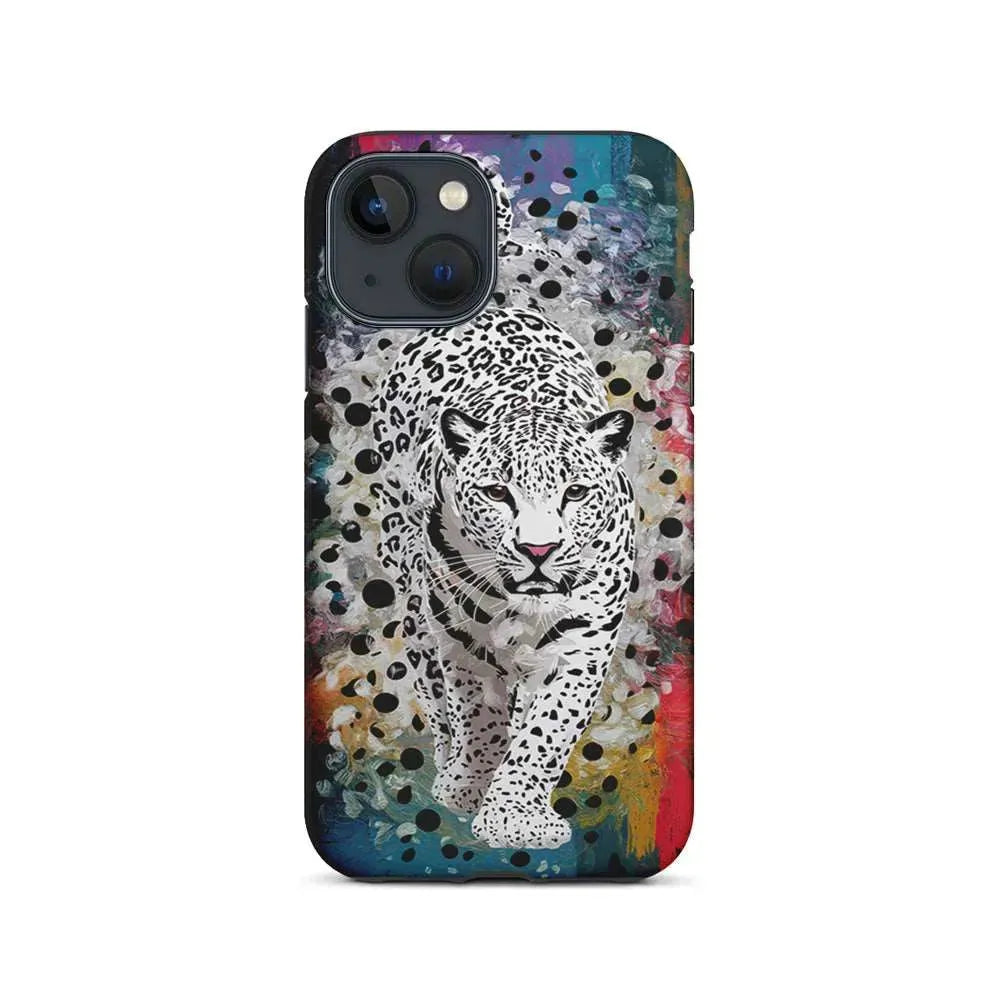 A White Leopard Painting iPhone 13 Mini Case-2 in 1 Tough Case-Xtracase