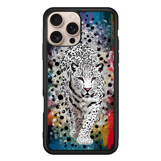 A White Leopard Painting iPhone 16 Pro Max Case - iPhone 16 Pro Max