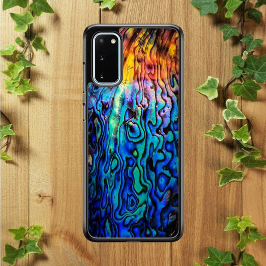 Abalone Shell Colorful Samsung Galaxy S20 Case-Rubber / Black (2D Case)-Xtracase