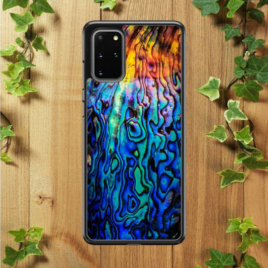 Abalone Shell Colorful Samsung Galaxy S20 Plus Case-Rubber / Black (2D Case)-Xtracase