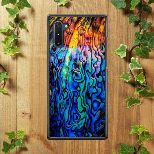 Abalone Shell Colorful Samsung Galaxy Note 10 Case-Rubber / Black (2D Case)-Xtracase
